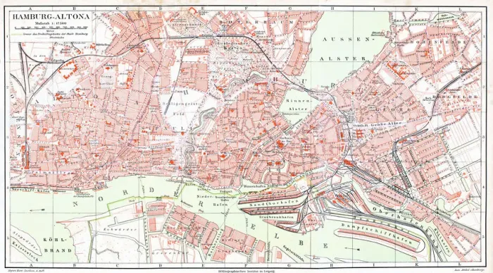 Framed Print : Map of Hamburg - Altona Framed Print : Map of Hamburg - Altona