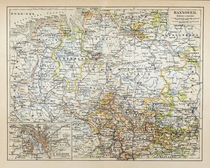 Framed Print : Map of Hannover Framed Print : Map of Hannover