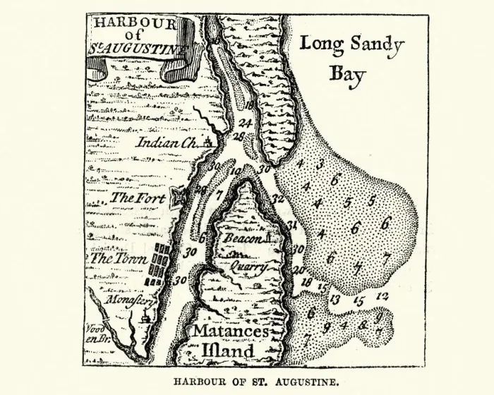Framed Print : Map of Harbour of St Augustine, Canada. 18th Century Framed Print : Map of Harbour of St Augustine, Canada. 18th Century