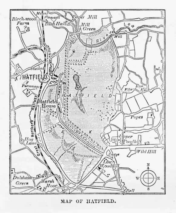 Framed Print : Map of Hatfield, Hertfordshire, England Victorian Engraving, 1840 Framed Print : Map of Hatfield, Hertfordshire, England Victorian Engraving, 1840