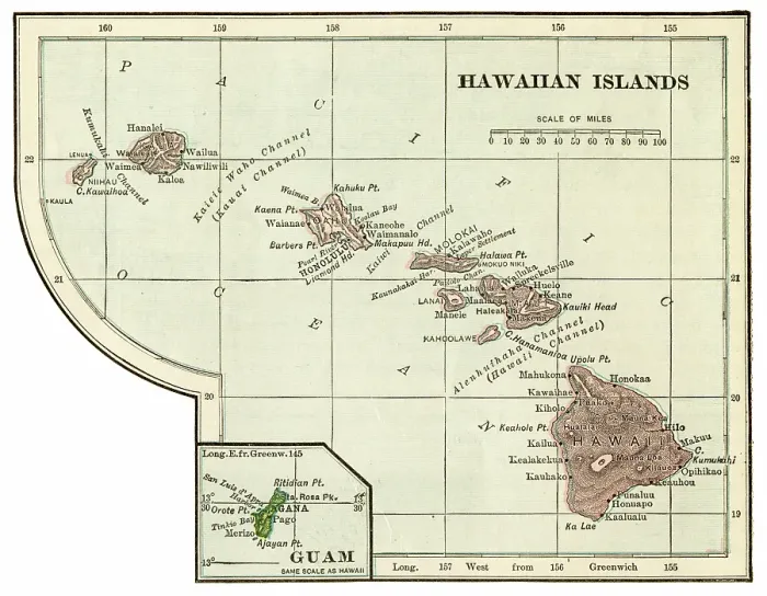 Framed Print : Map of Hawaii 1899 Framed Print : Map of Hawaii 1899
