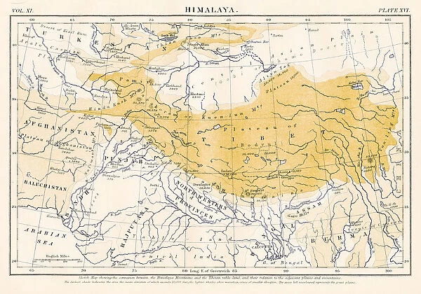 Map of the HImalayas 1883