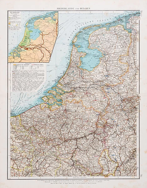 Map of Holland and Belgium 1896