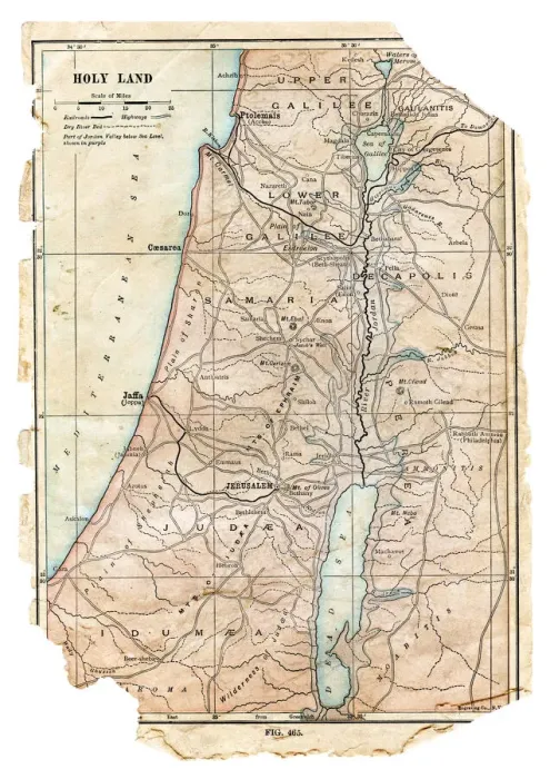 Framed Print : Map of the Holy Land 1898