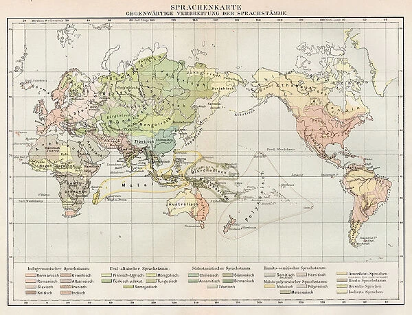 Map of the idioms of the world 1894