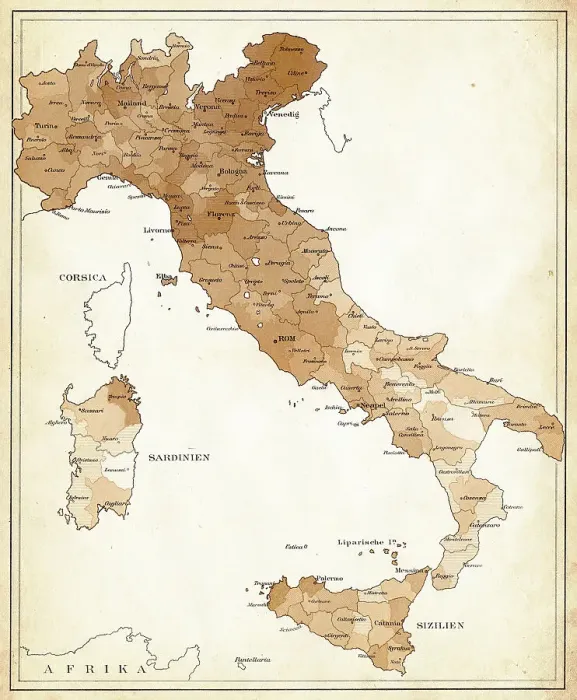 Framed Print : Map of Iltaly 1894 Framed Print : Map of Iltaly 1894