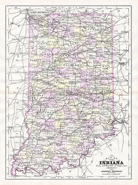 Map of Indiana 1894