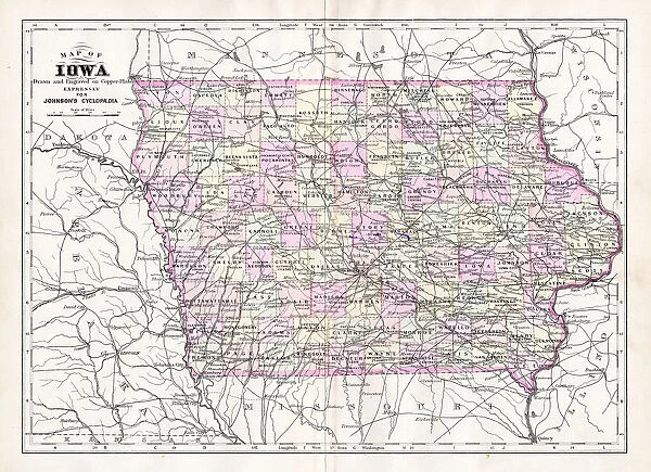 Map of Iowa USA 1894