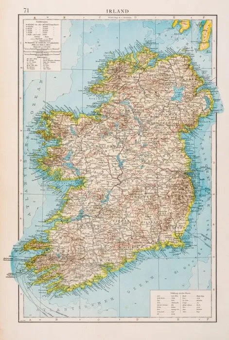 Framed Print : Map of Ireland 1896 Framed Print : Map of Ireland 1896