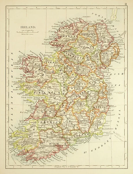 Map of Ireland 1897. Map of Ireland