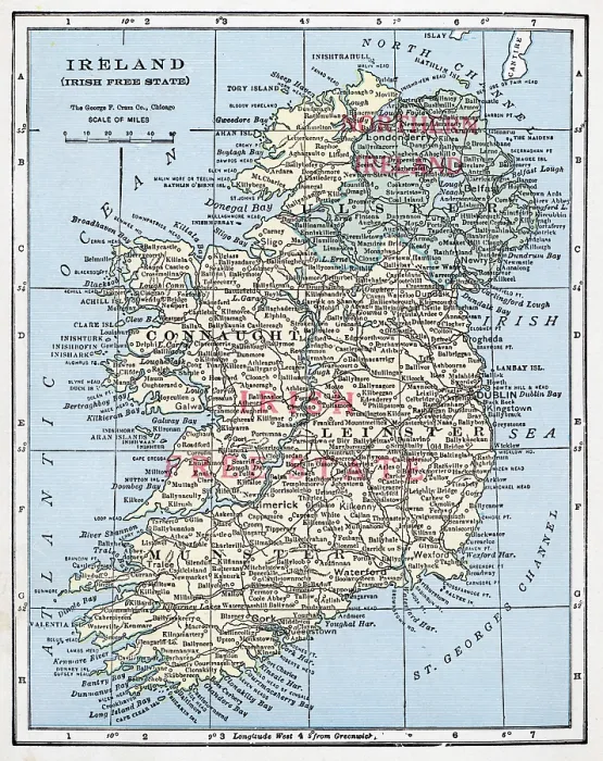 Framed Print : Map Of Ireland Framed Print : Map Of Ireland