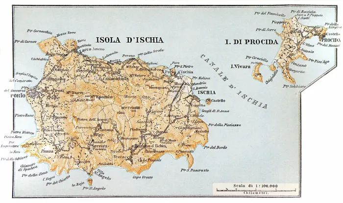 Framed Print : Map of the island of Ischia, Italy - 1893 Framed Print : Map of the island of Ischia, Italy - 1893
