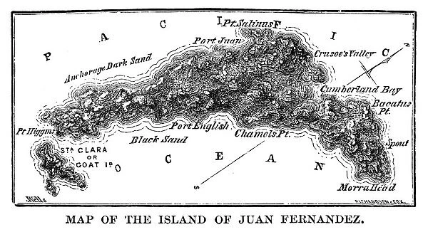 Map of the island of Juan Fernandez