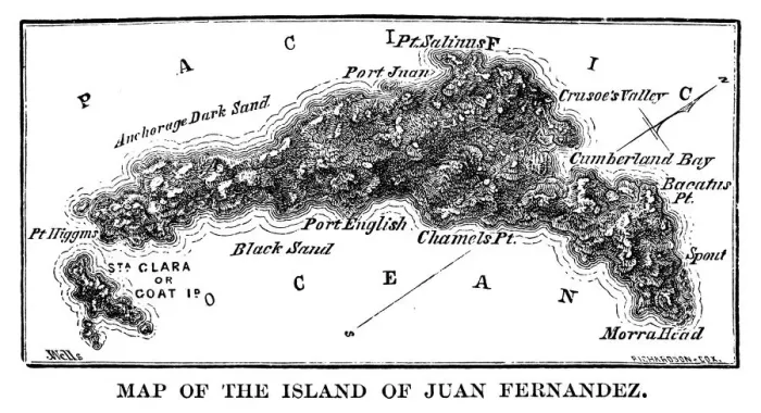 Framed Print : Map of the island of Juan Fernandez Framed Print : Map of the island of Juan Fernandez