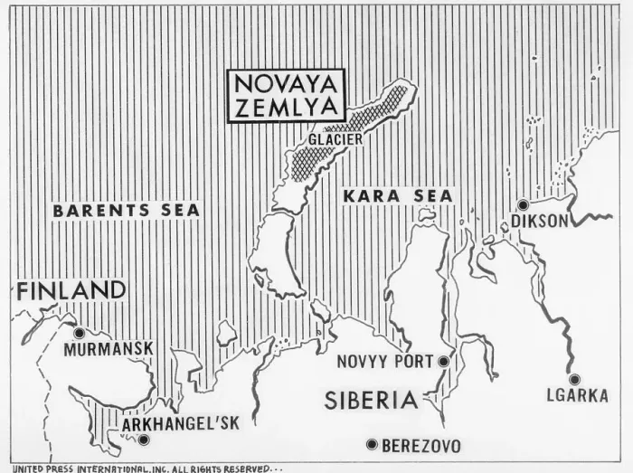 Framed Print : Map of the Islands of Novaya Zemlya Framed Print : Map of the Islands of Novaya Zemlya