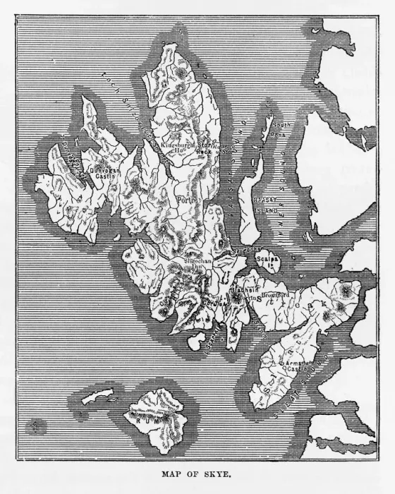 Framed Print : Map of the Isle of Skye, Scotland Victorian Engraving, 1840 Framed Print : Map of the Isle of Skye, Scotland Victorian Engraving, 1840