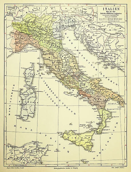 Map of Italy 1895