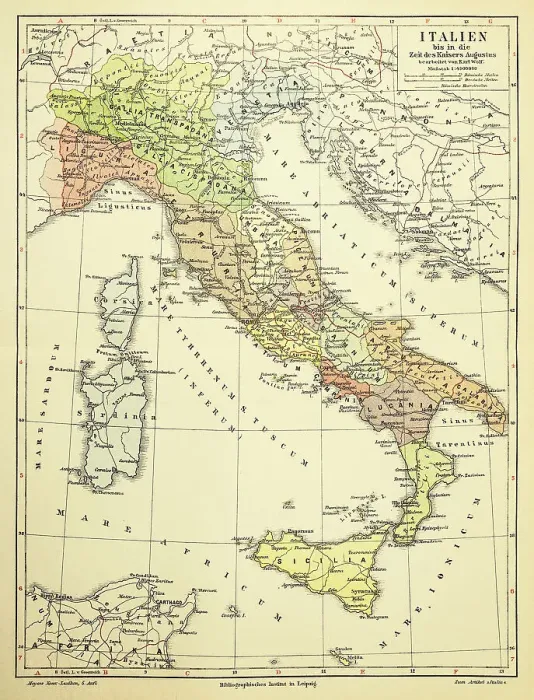 Framed Print : Map of Italy 1895 Framed Print : Map of Italy 1895