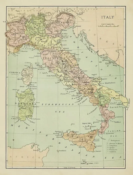 Framed Print : Map of Italy Framed Print : Map of Italy