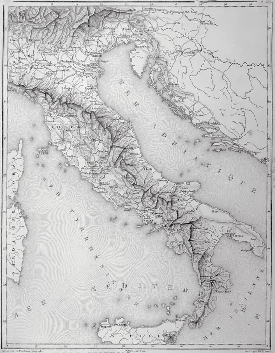 Framed Print : Map of Italy Framed Print : Map of Italy
