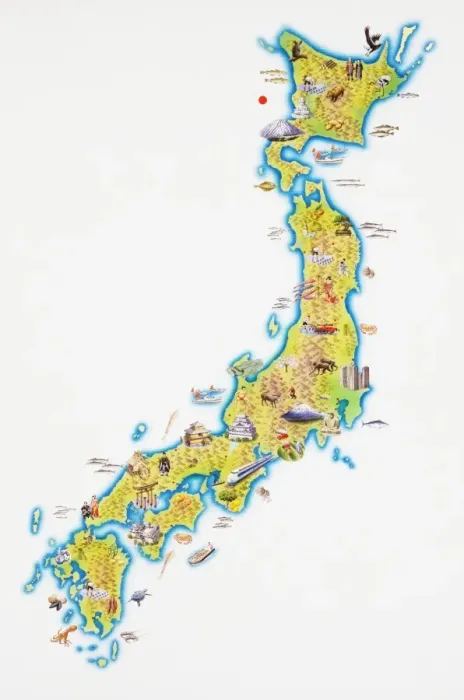 Framed Print : Map of Japan Framed Print : Map of Japan