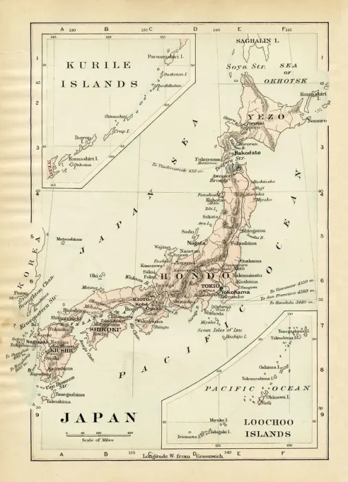 Framed Print : Map of Japan 1894 Framed Print : Map of Japan 1894