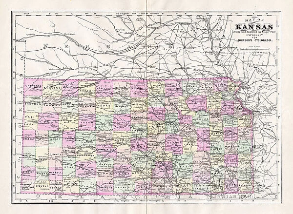 Map of Kansas 1894