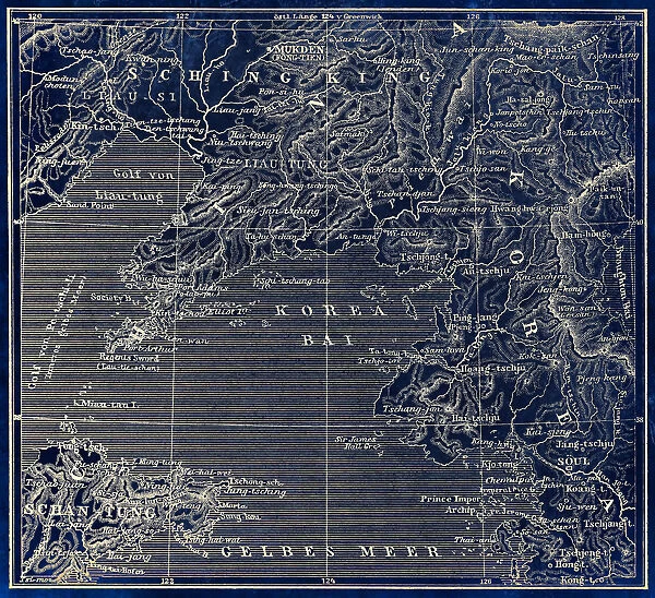 Map of Korea, China
