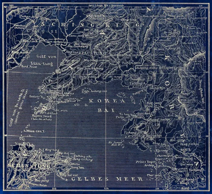 Framed Print : Map of Korea, China Framed Print : Map of Korea, China