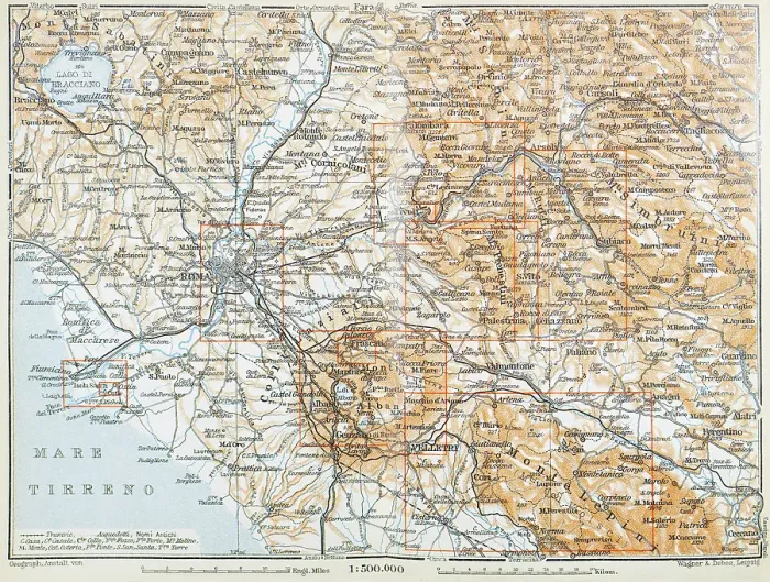 Framed Print : Map of the Lazio surroundings, Italy - 1893 Framed Print : Map of the Lazio surroundings, Italy - 1893
