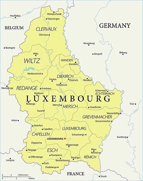 Map of Luxembourg - Vector