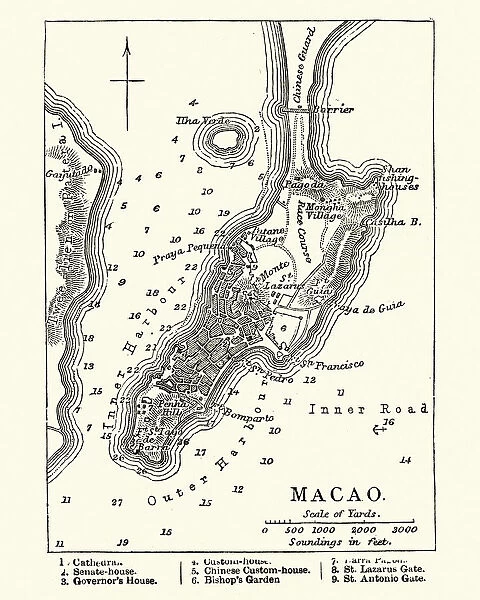 Map of Macau, 19th Century