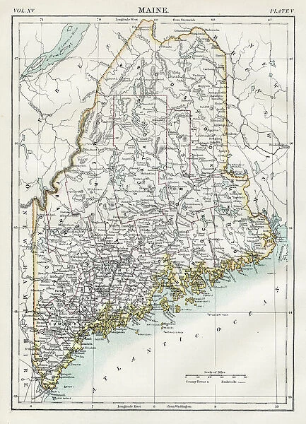 Map of Maine 1883