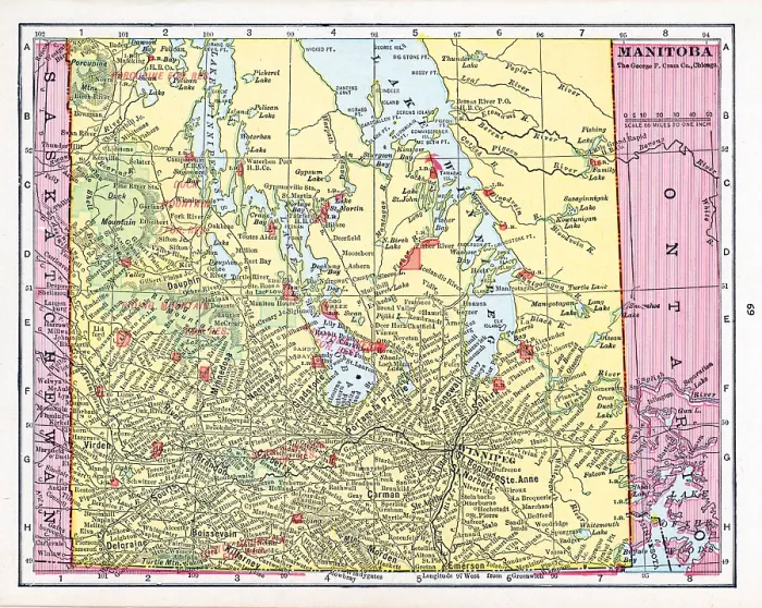 Framed Print : Map Of Manitoba Framed Print : Map Of Manitoba
