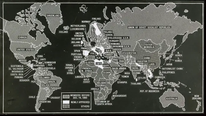 Framed Print : Map Marking the Expansion of the United Nations Framed Print : Map Marking the Expansion of the United Nations