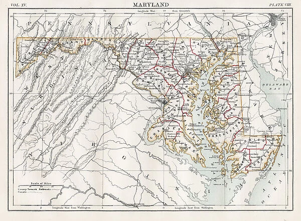 Map of Maryland 1883