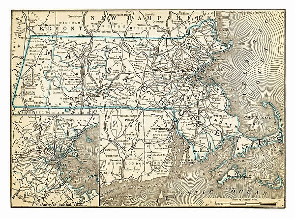 Map of Massachusetts 1893