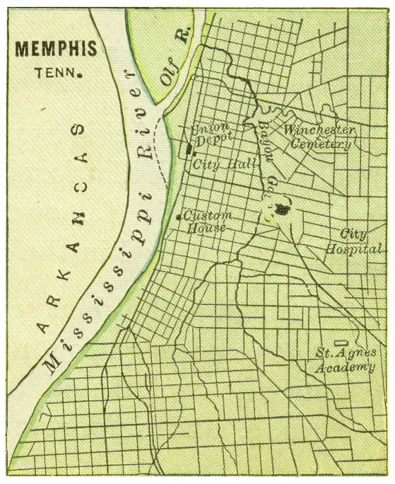 Framed Print : Map of Memphis 1899 Framed Print : Map of Memphis 1899