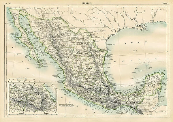 Map of Mexico 1883