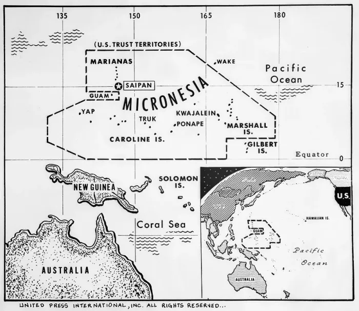 Framed Print : Map of Micronesia Framed Print : Map of Micronesia