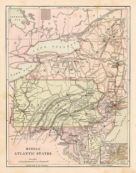 Map of middle atlantic states 1881