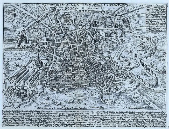 Framed Print : Map of the modern city of Rome circa 1625, historical Rome, Italy, digital reproduction of an original 17th century template, original date unknown Framed Print : Map of the modern city of Rome circa 1625, historical Rome, Italy, digital reproduction of an original 17th century template, original date unknown
