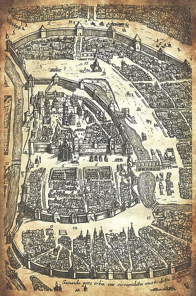 Map of Moscow from 17th century