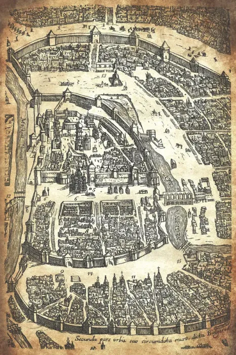Framed Print : Map of Moscow from 17th century Framed Print : Map of Moscow from 17th century