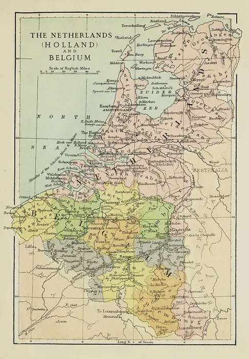 Framed Print : Map of the Netherlands and Belgium Framed Print : Map of the Netherlands and Belgium