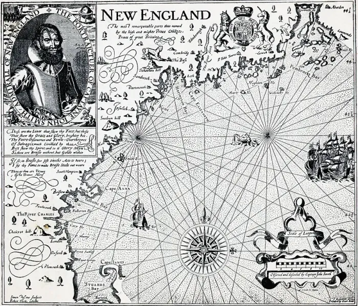 Framed Print : Map Of New England From Smiths History