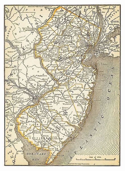 Map of New Jersey 1893