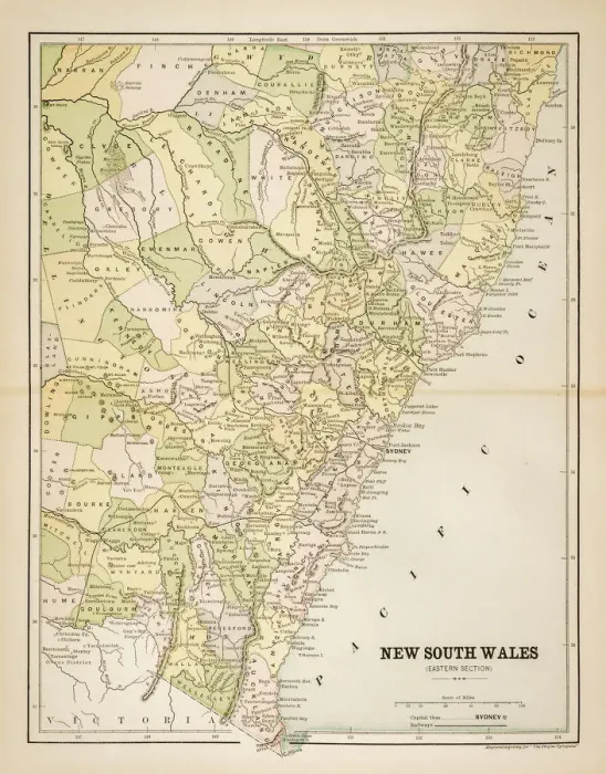 Framed Print : Map of New South Wales 1883 Framed Print : Map of New South Wales 1883