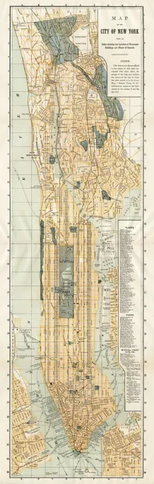 Framed Print : Map of New York City 1894 Framed Print : Map of New York City 1894
