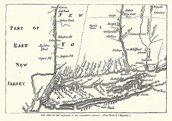 Map of New York, early 18th Century